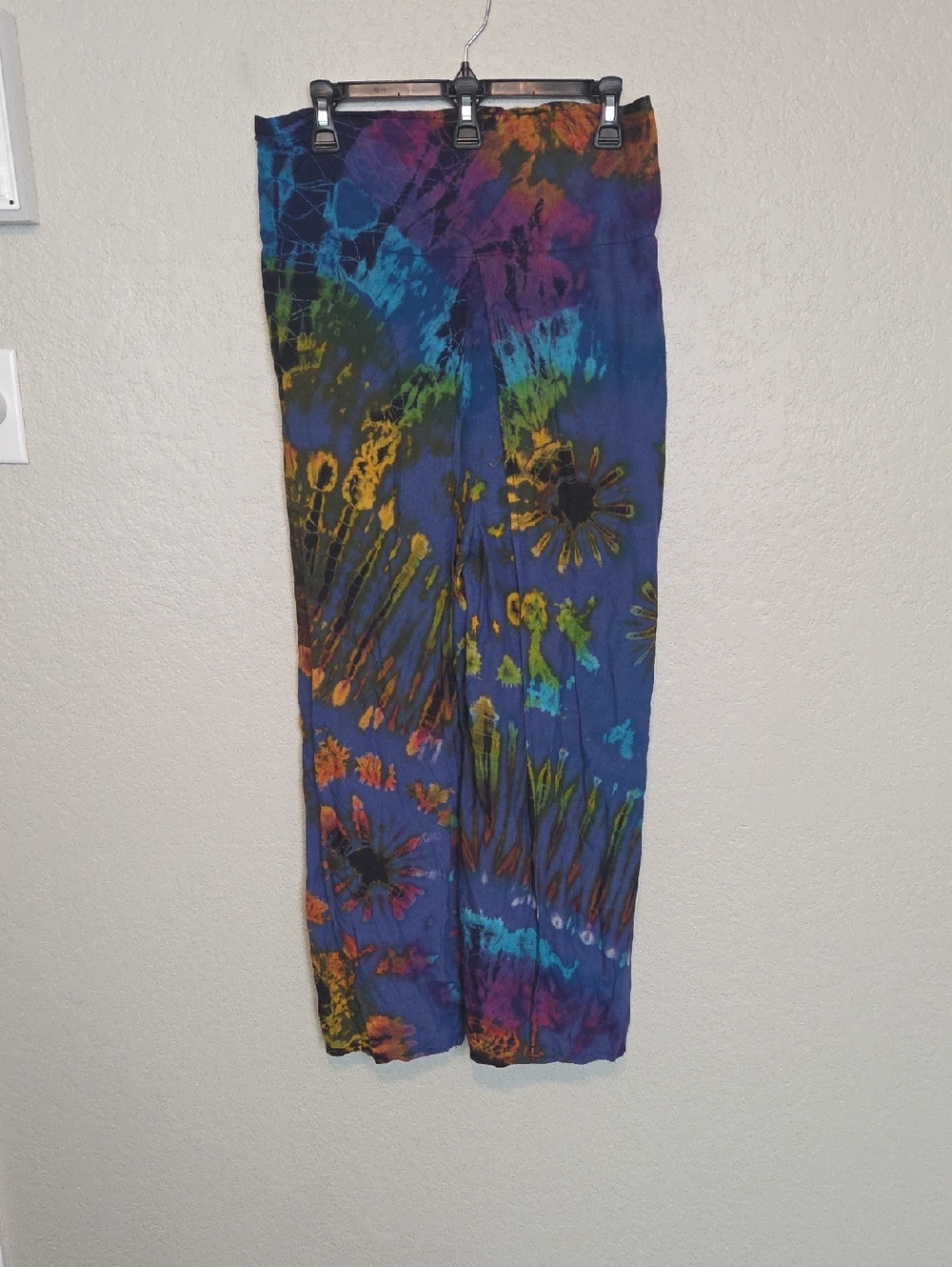 Mango Tango Tie-Dye Wide Leg Pants - Blue Multicolor